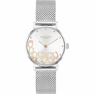 【COACH】優雅造型不鏽鋼錶帶米蘭手錶-銀