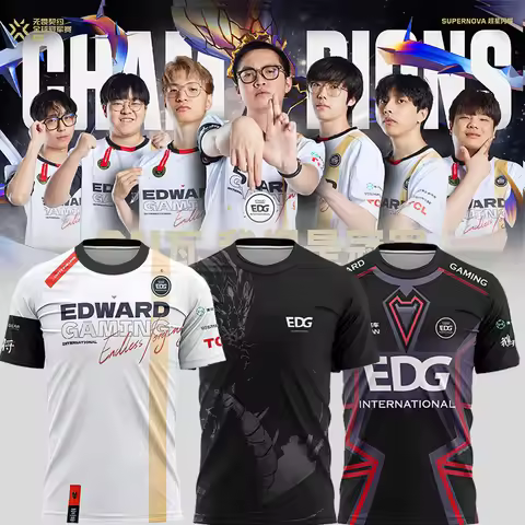 Valorant E-sports Competition EDG Club Uniform 2024 New VCT Training Jersey Sports Short-sleeved T-s