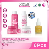 Paket Kulit Glowing (Animate 5x Active Whitening Series 5in1 + 24K Gold Serum)