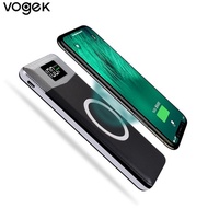 Vogek 8000mAh QI Wireless Charger External Battery Pack Bank For iPhone Samsung Powerbank Dual USB C