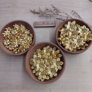 Gold flower beads, gold flower petals, gold flower beads