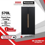 Panasonic 2-Doors Side-by-Side Fridge Inverter Refrigerator NR-S621BB-MY (590L) Diamond Blue Peti Se