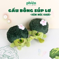 Broccoli Bear Keychain, Bachelor Bear Keychain, Bear Keychain Graduation Gift