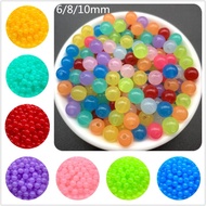 6mm 8mm 10mm warna akrilik spacer manik-manik bulat manik-manik