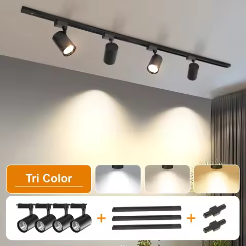 Full Set Led Track Lights 50W 40W 20W COB Ceiling Rail Spotlight Lighting Indoor for Living Room Kit