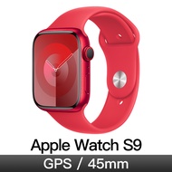 Apple Watch S9 GPS 45mm 紅鋁紅運動錶帶-S/M MRXJ3TA/A