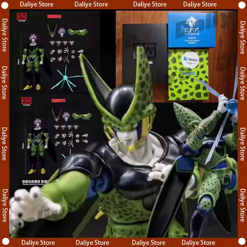 In Stock KW Studio SHF KW006A KW006B Dragon Ball Z Green Monster Mask Perfect Cell Anime Action Figu