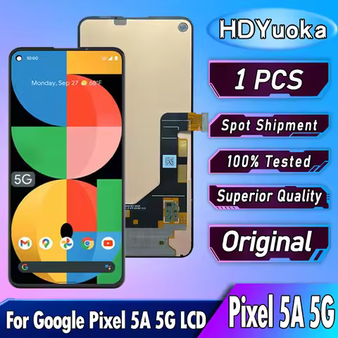 6.34" Original For Google Pixel 5A 5G LCD Display Touch Digitizer Screen Replacement For Google Pixe