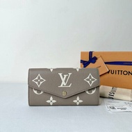 LV 全新Sarah斑鳩灰翻蓋長夾