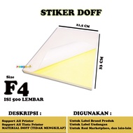 F4 Doff Sticker Paper, 500 sheets / F4 Sticker Paper / F4 Doff Sticker / F4 Doff Sticker Paper