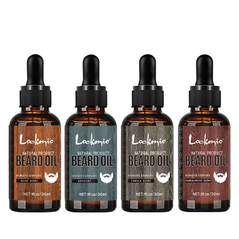 30ml 4pcs Scented Beard Oil Set Product Whiskers Moisturizing Growth Shine Smooth Moustache Soften S