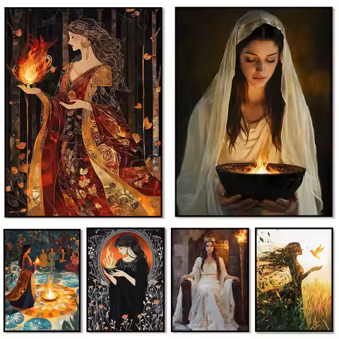 Hestia print, Greek goddess of home and hearth, Greek mythology poster, divine feminine artwork, Hes