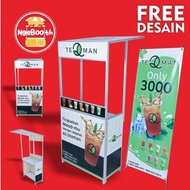 Booth Portable Container Meja Lipat Gerobak Jualan Murah Model Atap RS