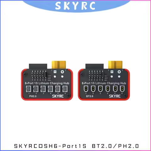 SkyRC OSH 6-Port 1S Parallel Charging Hub Compatible with B6neo B6neo 2 B6ACneo for LiPo LiHV Li-ion