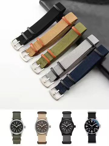 For Hamilton Replace 20 22mm Watch Strap Khaki Navy Cowhide Field Battle with Tool Needle Buckle Hig
