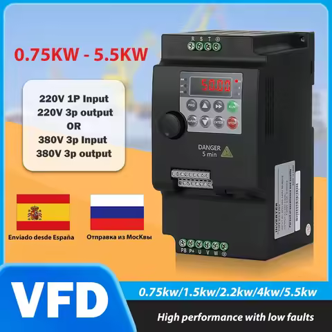 Economical VFD 0.75KW 1.5KW 2.2KW 220V 380V Variable Frequency Drive Converter Inverter 4KW 5.5KW AC