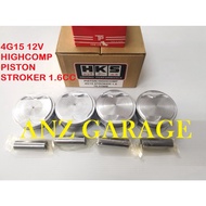 HKS 4G15 12V HIGHCOMP STROKER PISTON 1.6CC 75.5MM 76.5MM 77MM HIGH COMPRESSION NA