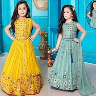 NEW ARRIVALS KIDS Trending Sequins Embroidered with Beautiful Printed -Work Stitched Lehenga -Blouse with Dupatta
