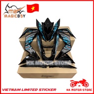 [100% ORIGINAL ] COVERSET MAGIC BOY RS150 V1 API BLACK / S.BLUE HITAM BIRU VIETNAM 2023