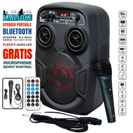Speaker Aktif Super Bass Bluetooth Karaoke FLECO F-6603 LED AB GRATIS Mic Karaoke Speaker Bluetooth 