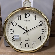 Seiko Clock QXA041A Gold Tone Case Champagne Analog Quartz Wall Clock QXA041