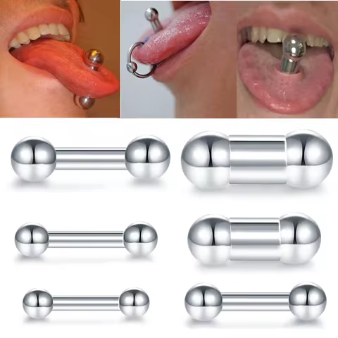 1PC Stainless Steel Tongue Piercings Women Men Big Size Nose Ring Ear Cartilage Earring Septum Pierc