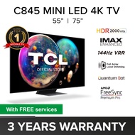 TCL C845 Mini LED 4k TV 55 75 inch | iMAX Enhanced | 144 Hz VRR | Deep Black | Dolby Atmos/Vision