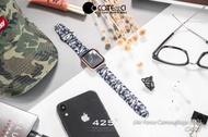 COTEETCI W45 COLOR SILICONE BAND (สาย APPLE WATCH 9 / 8 / 7 / 6 / 5 / 4 / 3 / 2 / 1 / SE 1 / SE 2 ขนาด 38 / 40 / 41MM)-AIR FORCE CAMOUFLAGE (TK) (ลายทหารสีดำ)