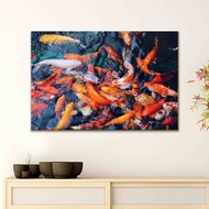 UGIARTS KOI-18 HIASAN DINDING IKAN KOI / Lukisan Jepang / Jenis Ikan hias / YIN YANG / Pajangan Ruma