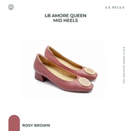 LA BELLA  รองเท้าคัชชูส้นสูงหนังแกะ รุ่น LB AMORE QUEEN MID HEELS  9 COLOR