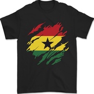 Torn Ghana Flag Ghanaian Day Football Mens T-Shirt 100% Cotton
