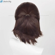 35cm Hange Zoe Cosplay Attack on Titan Final Season 4 Hange Zoe Wig Dark Brown Hair Eye Mask Heat Re