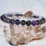 【無盡迴圈】黑加侖彼岸花超七 高品天然透料 水晶手鍊手串 實拍