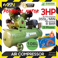 SWAN SVP-203 / SVP203 106L 3HP 3 Phase Air Compressor 2.2kW 650RPM