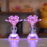 XY^Buddha frontledCrystal Glass Lotus Buddha Buddha Lamp Domestic Buddhist Hall Buddha Shrine Colorful Buddha Lamp Pilot