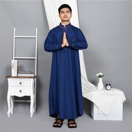 Gamis Jubah Pria Dewasa Bahan Katun Sweading Micro  Baju Muslim Cowok Koko Jubah Polos Simple Murah
