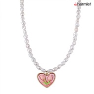 ️ Artificial Pearl Alloy Tulip Flower Necklace Women Fashion Jewelry-Ch
