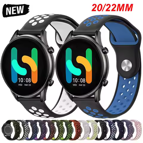 20mm 22mm Sport Silicone Strap For Haylou Watch 2 Pro/Solar 5/Lite/Solar Plus RT3/RS4 4Plus Bracelet
