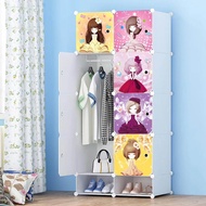 MENG SHOP 8 Cube Children Cartoon Cabinet Wardrobe DIY Foldable Rack Cupboard Storage Cube Storage