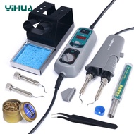 YIHUA 938D สถานีบัดกรีแบบพกพาพร้อมแหนบ 110V 220V ชุดอุปกรณ์ถอดบัดกรีชิป ชุดอุปกรณ์เชื่อม SMD