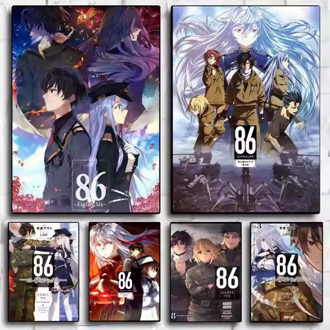 Anime 86 E-Eighty Six Poster Stickers Mural Painting Self-Adhesive Wall Decals for Bedroom Living Ro