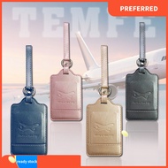 PU Leather Luggage Tag Tag Bagasi - Extended Metal Strap with ID Window, 7x11.5cm 21g for Suitcase T