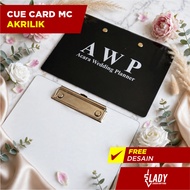 Cue Card MC Acrylic Qcard Wedding Organizer Free Design