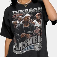 24.5.7allen Iverson vintage Iverson T-Shirt American Retro Heavy Cotton Basketball Star Trendy