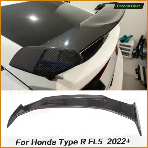 Real Carbon Fiber Rear Spoiler Trunk Wing Red Carbon for Honda Civic Type R FL5 MD Style 2022+ FRP