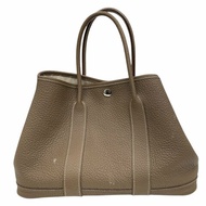 HERMES 愛馬仕 GARDEN PARTY 30 托特包 皮革 大象灰 銀釦