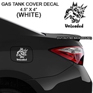 Gas Tank Cover Decal Car Sticker - Pokemon Cyndaquil Unleaded White Waterproof