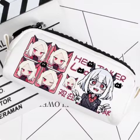 Anime Helltaker Diaries Pencil Case Oxford Canvas Storage Bag Pencil Box Pencilcase School Pen Bag 2