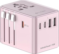 Mazer IFTravel170 70W GaN Wall Charger, 5-Port Travel Adapter (3 USB-C, 2 USB-A) with International 