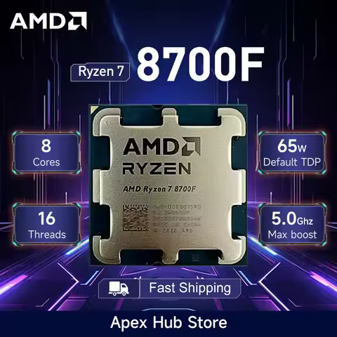 AMD Ryzen 7 8700F 4.1GHz 8-Core 16-Thread 4NM L3=16M R7 8700F Processor 65W DDR5 Socket AM5 New With